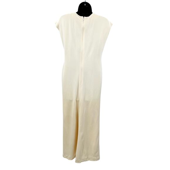 Oscar De La Renta 12 Vintage Cream Drawstring Ruched Dress - Picture 4 of 8